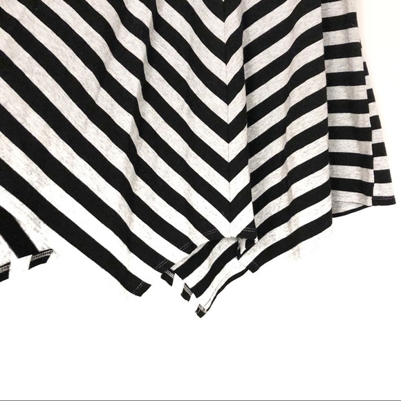 5/$25 Xhilaration Jagged Hem Striped Midi Skirt Black and Gray Size Small - Picture 2 of 4